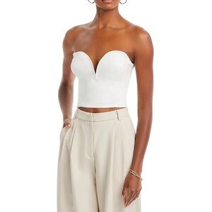 FORE XS White faux leather Strapless Women's Top